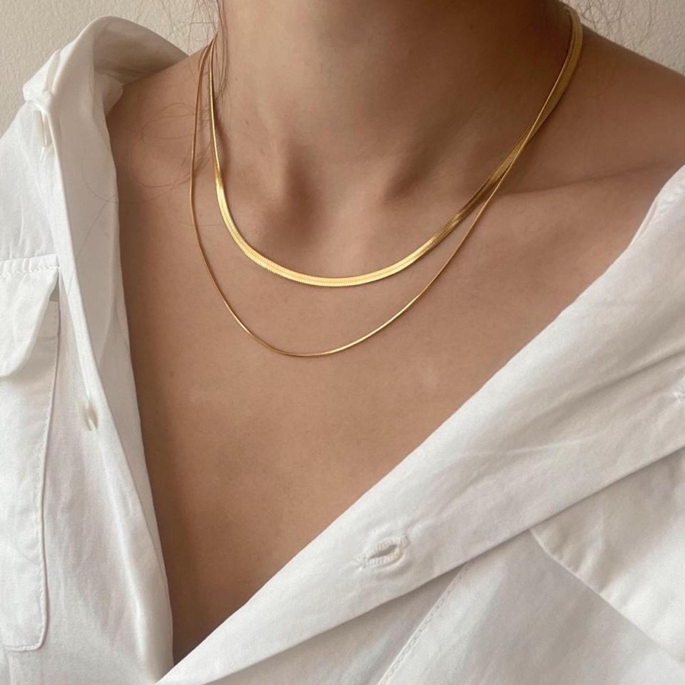 🔥 HOLIDAY SALE🔥18K Gold Plated Double Stacked Snake Chain